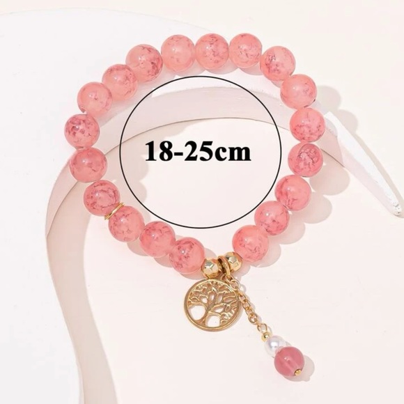 2/$10 NEW! Tree of Life Sequin Bracelet Beaded Pink Bobo Cute Dainty - Picture 3 of 3